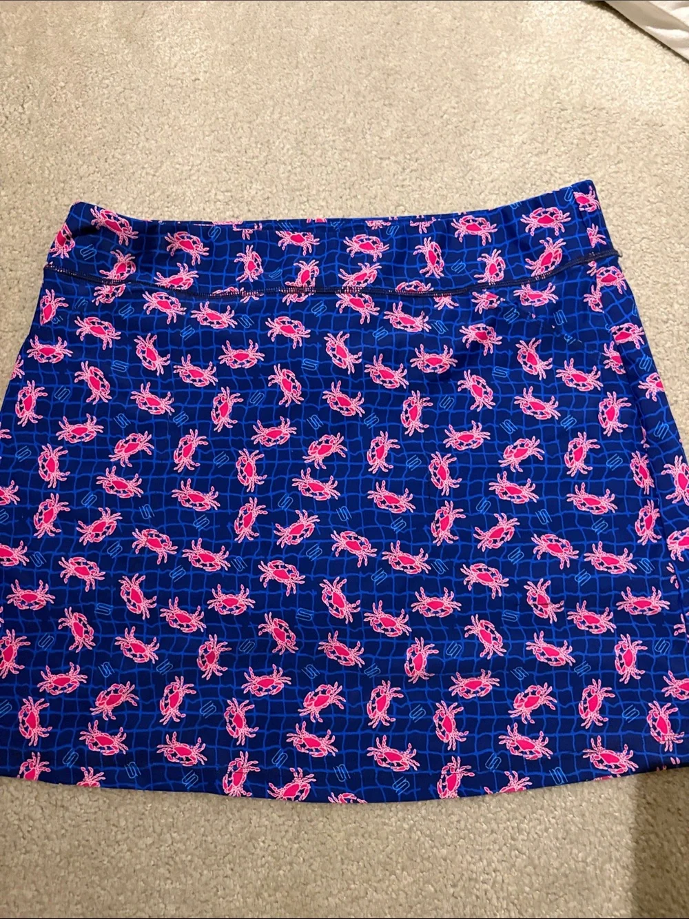 Spunkwear Fairway Skort blue pink crabs Maryland XL NWOT